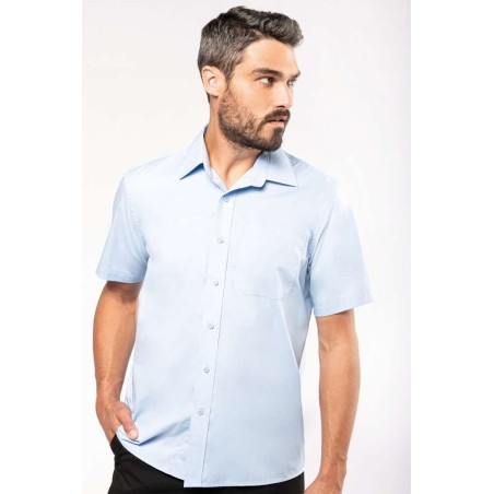 Chemise homme manches courtes | K543 | Couleurs:Bright Sky  | KARIBAN | flocage broderie impression transfert  sérigraphie vêtem