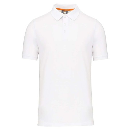 Polo écoresponsable homme | WK207 | Couleurs:White  | WK. DESIGNED TO WORK | flocage broderie impression transfert  sérigraphie 