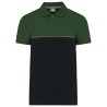 Polo bicolore écoresponsable manches courtes unisexe | WK210 | Couleurs:Black / Forest Green  | WK. DESIGNED TO WORK | flocage b