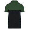 Polo bicolore écoresponsable manches courtes unisexe | WK210 | Couleurs:Black / Forest Green  | WK. DESIGNED TO WORK | flocage b