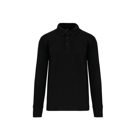 Sweat-shirt col polo homme | WK4000 | Couleurs:Black  | WK. DESIGNED TO WORK | flocage broderie impression transfert  sérigraphi