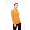Polo piqué manches longues femme