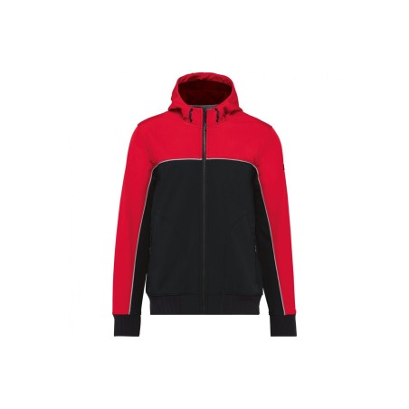 Veste softshell 3 couches bicolore BIONIC-FINISH® ECO unisexe | WK450 | Couleurs:Black / Red  | WK. DESIGNED TO WORK | flocage b