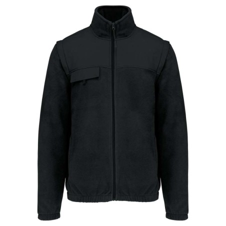 Veste polaire manches amovibles homme | WK9105 | Couleurs:Black  | WK. DESIGNED TO WORK | flocage broderie impression transfert 