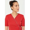 Blouse polycoton avec boutons-pression femme