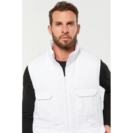 Gilet polycoton multipoches rembourré unisexe