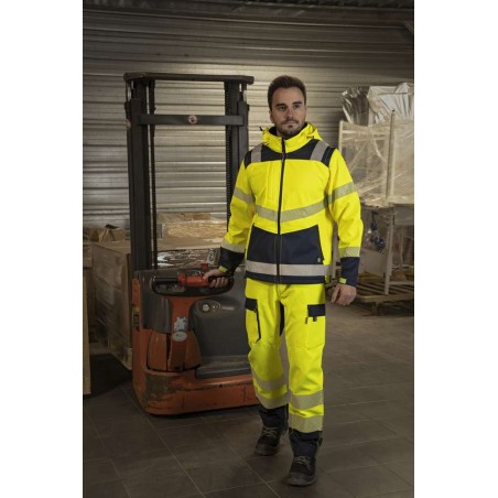 Softshell bicolore 3 couches - manches amovibles par zip - AUTHENTIC HV | LMA105 |   | LMA | flocage broderie impression transfe