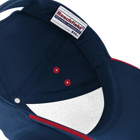 Casquette homme Ultimate à 5 panneaux sandwich contrasté | B15C | Couleurs:French Navy / Classic Red Tailles:One Size | BEECHFIE