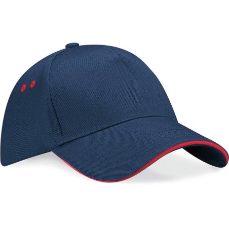 Casquette homme Ultimate à 5 panneaux sandwich contrasté | B15C | Couleurs:French Navy / Classic Red Tailles:One Size | BEECHFIE
